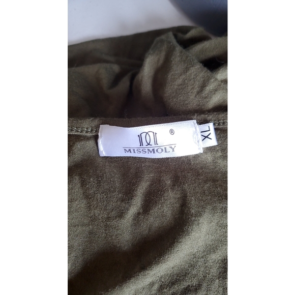 Missmoly Olive Green Loose Fitted Blouse XL - Picture 3 of 3
